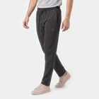 Men's Charcoal Slim Fit Solid Track Pants, Charcoal, small
