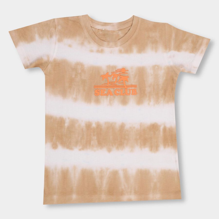 Boys' 100% Cotton Half Sleeves T-Shirt, गहरा पीला, large image number null