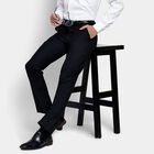 Men's Slim Fit Formal Trousers, Black, small image number null