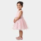 Girls Pink Fit and Flare Butterfly Applique Party Wear Frock, गुलाबी, small
