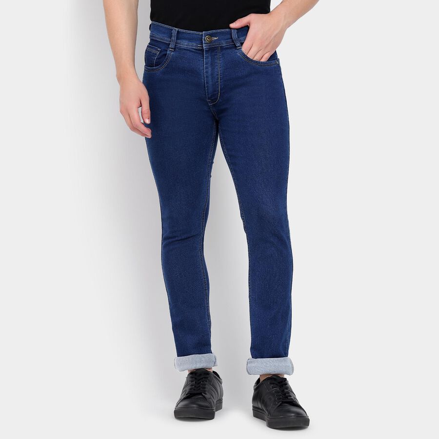 Men's Skinny Jeans, मध्यम नीला, large image number null