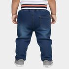 Infants Dark Blue Regular Fit Cartoon Patch Jeans, मध्यम नीला, small image number null