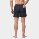 Men's Navy Blue Relaxed Fit Printed Boxers, Navy Blue, small