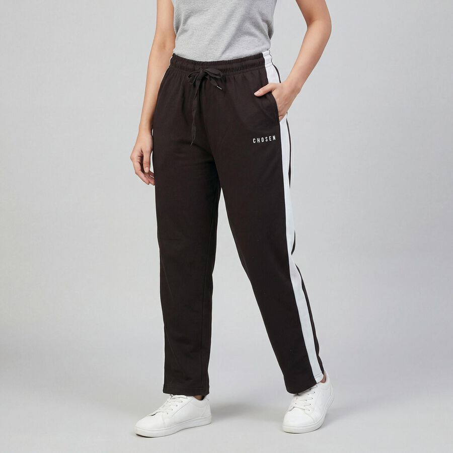 Women's Brown Relaxed Fit Track Pants, भूरा, large