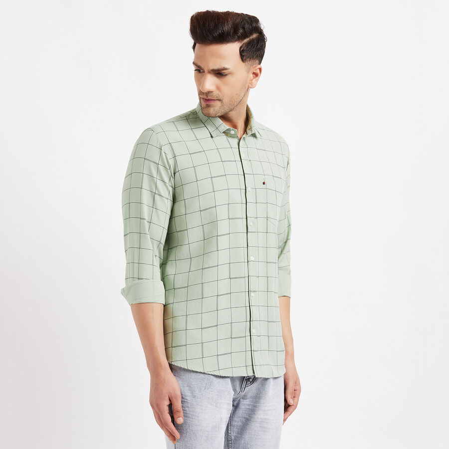 Checks Casual Shirt, Light Green, large image number null