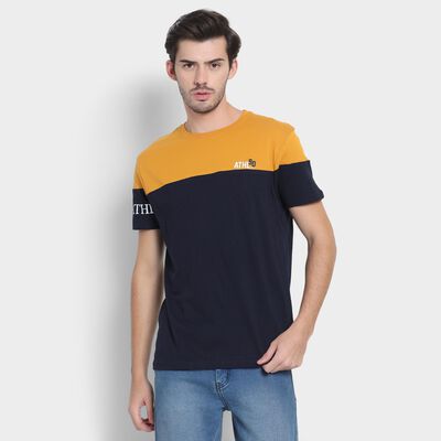 Men's 100% Cotton Round Neck Half Sleeves T-Shirt 
