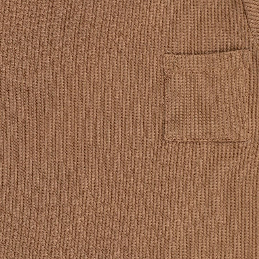 Infants' Brown and Blue Cotton Round Neck Waffle Knit Baba Suit, टील ब्लू, large