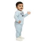 Infants' Light Blue Round Neck Quilted Baba Suit, हल्का नीला, small image number null
