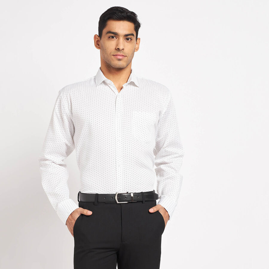 Printed Formal Shirt, White, large image number null