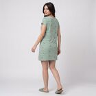 Women's Mint Green Cotton Round Neck T-Shirt Style Nighty, हल्का हरा, small