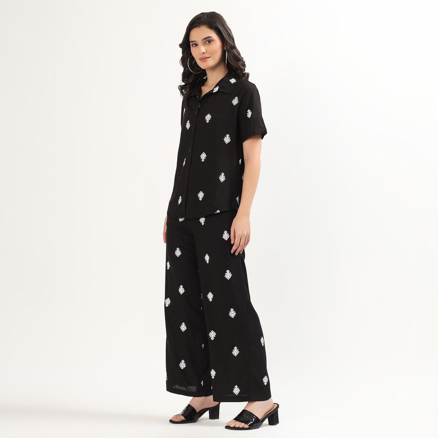 Women's Black Printed Co-ord Set, Black, large
