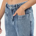 Women's Stonewashed Blue Cargo Fit Jeans, Mid Blue, small image number null