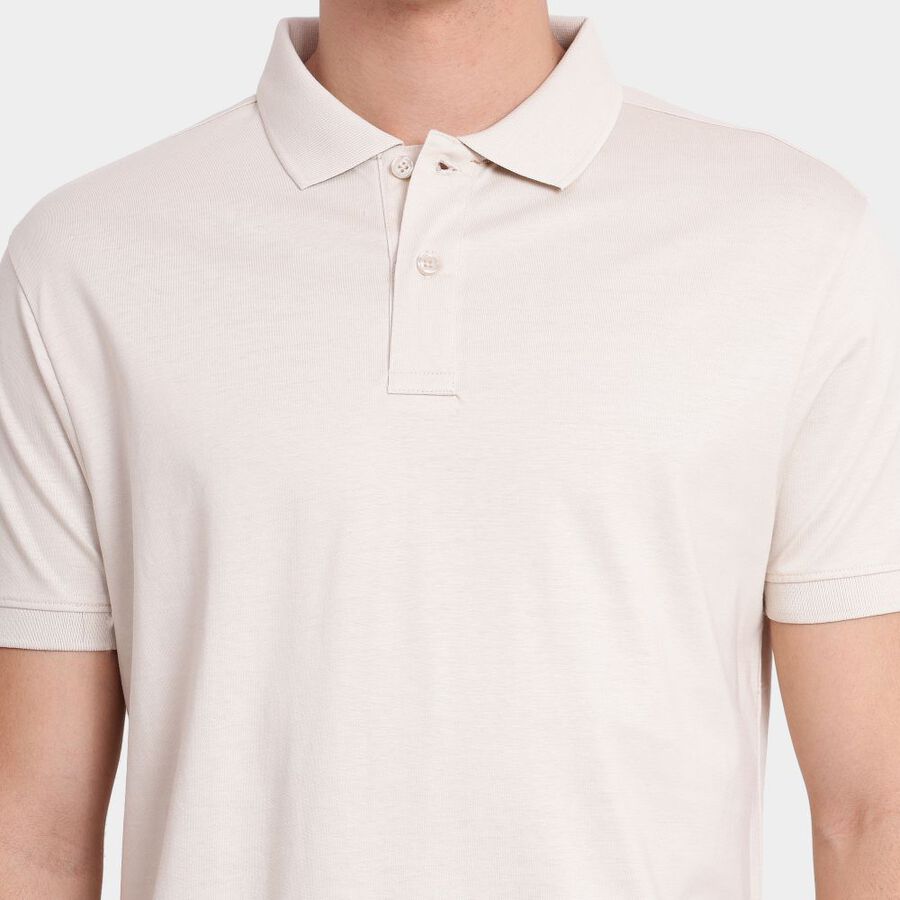 Men's 100% Cotton Collared Half Sleeves T-Shirt, गहरा पीला, large image number null