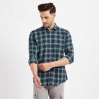 Cotton Checks Casual Shirt, Dark Green, small image number null