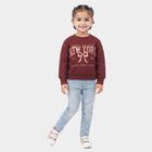 Girls' Wine Crew Neck Pullover Sweatshirt, Wine, small