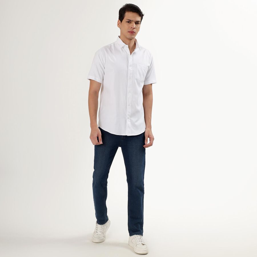 Men's Regular Collar Casual Shirt, White, large image number null