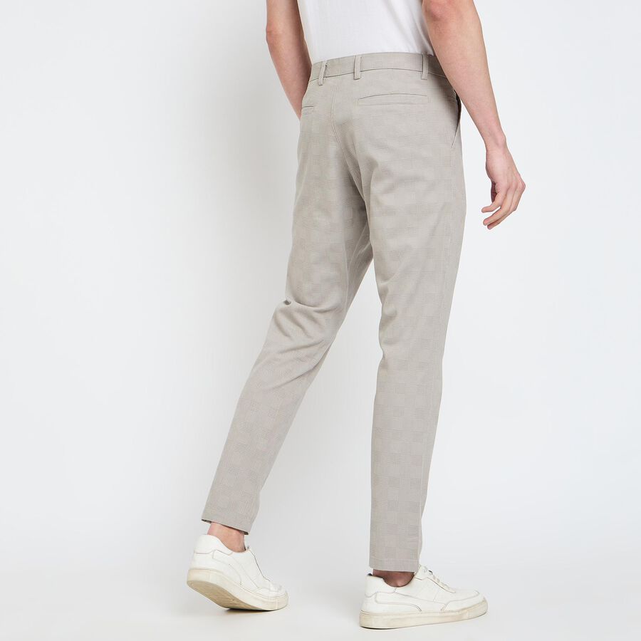 Men's Slim Fit Casual Trousers, हल्का ग्रे, large image number null