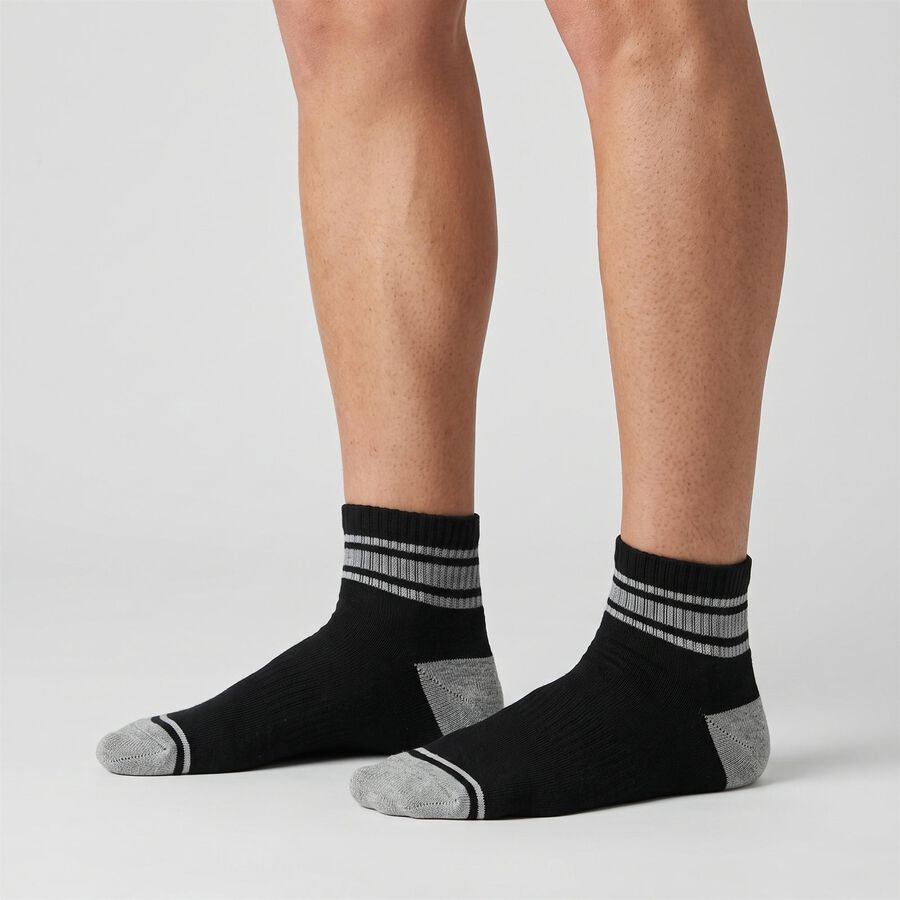 Men's Regular Fit Striped Pack of 3 Socks ( Blue, Grey, Black ), Navy Blue, large