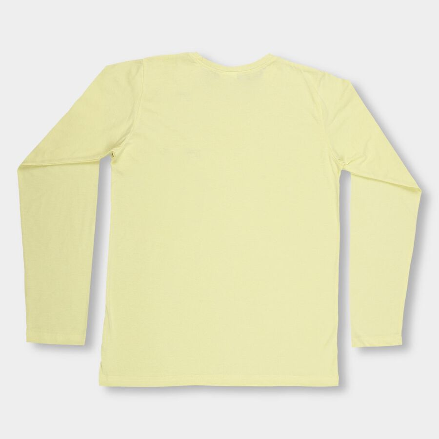 Boys' Bright Yellow Round Neck Casual T-Shirt, पीला, large image number null