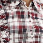 Ladies' White Checked Classic Collar Casual Shirt, Off White, small image number null