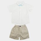 Infants' White 100% Cotton Round Neck Baba Suit, Off White, small