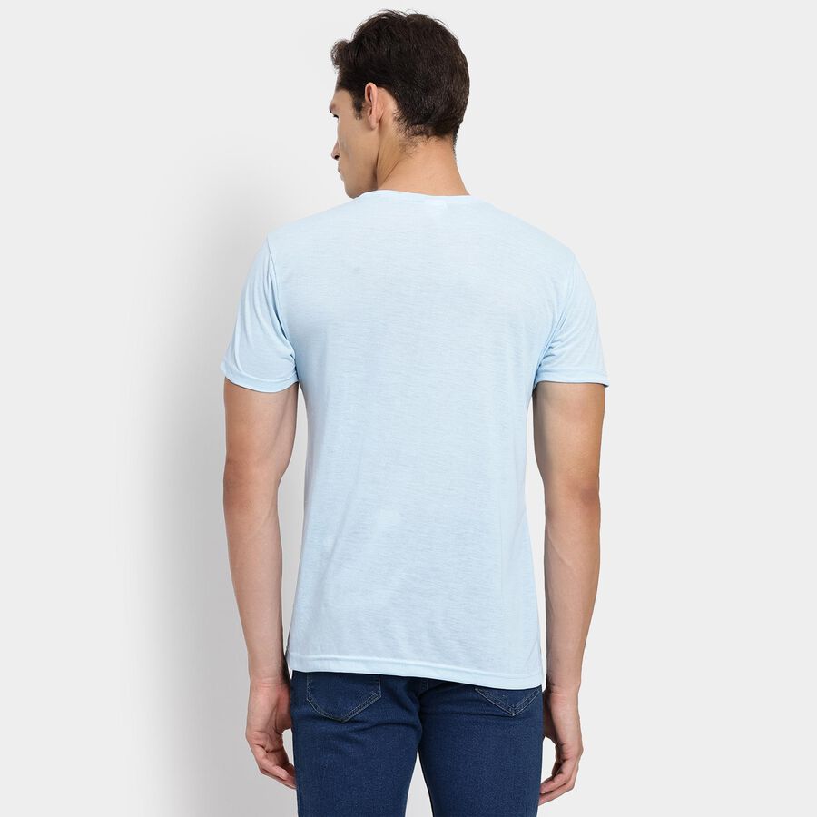 Men's Round Neck Half Sleeves T-Shirt, Sky Blue, large image number null