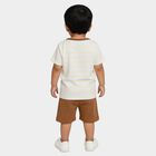 Infants' Beige 100% Cotton Neck Solid Baba Suit, Beige, small