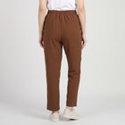 Women's Brown Straight Fit Drawstring Track Pants, भूरा, small