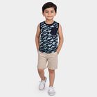 Boys Navy Blue Round Neck Casual Boys T-Shirt, नेवी ब्लू, small