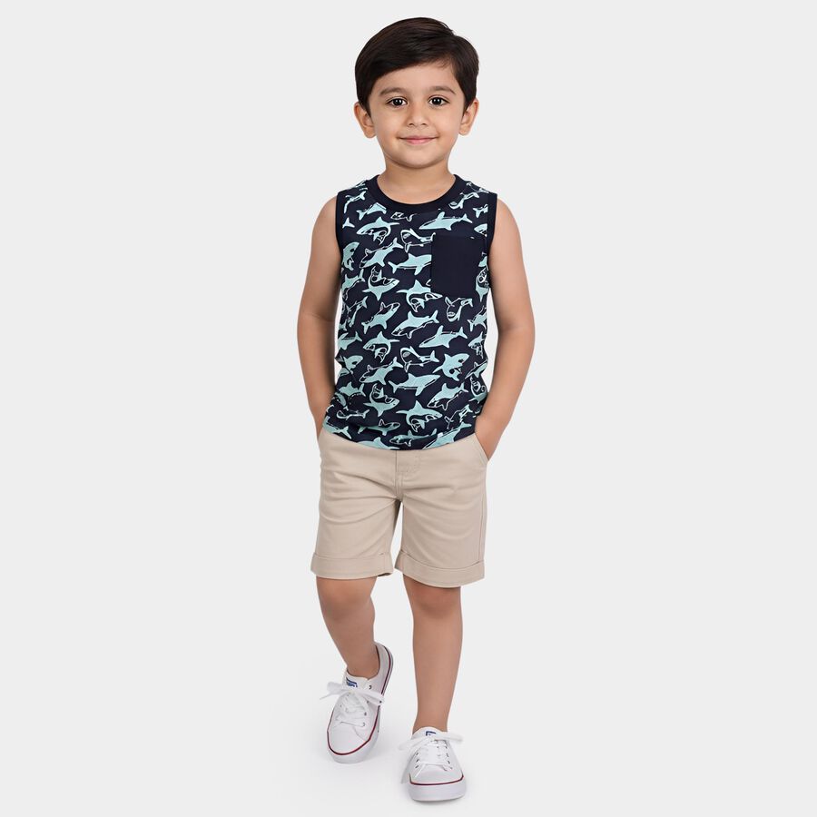 Boys Navy Blue Round Neck Casual Boys T-Shirt, नेवी ब्लू, large
