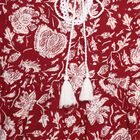 Girls Deep Crimson Red Viscose Floral Printed Kurta and Pant Fusion Set, Wine, small image number null