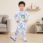 Boys Light Blue Crew Neck Graphic Print Baba Suit, Light Blue, small