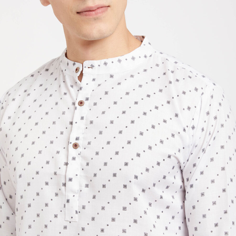 Printed Kurta, White, large image number null