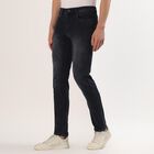 Men's Faded Black Slim Fit Jeans, Dark Blue, small