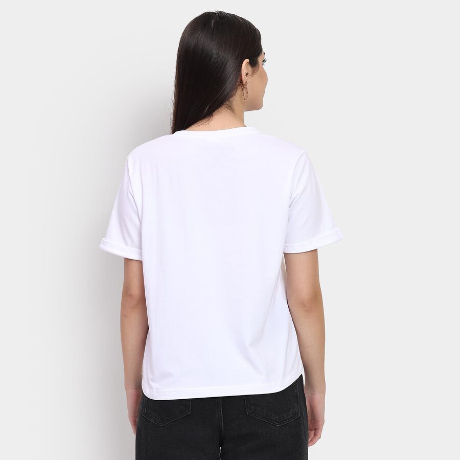 Ladies' Round Neck T-Shirt , सफ़ेद, large image number null