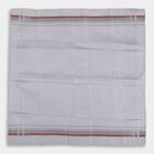 Men's White Cotton Striped Handkerchief Set, सफ़ेद, small image number null