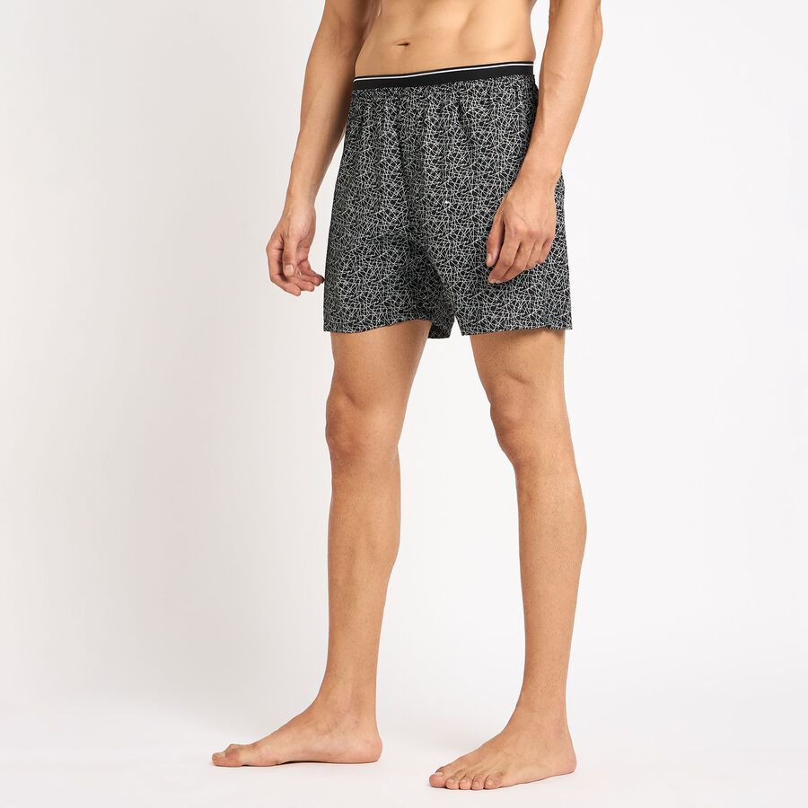 Men's 100% Cotton Boxers , Black, large