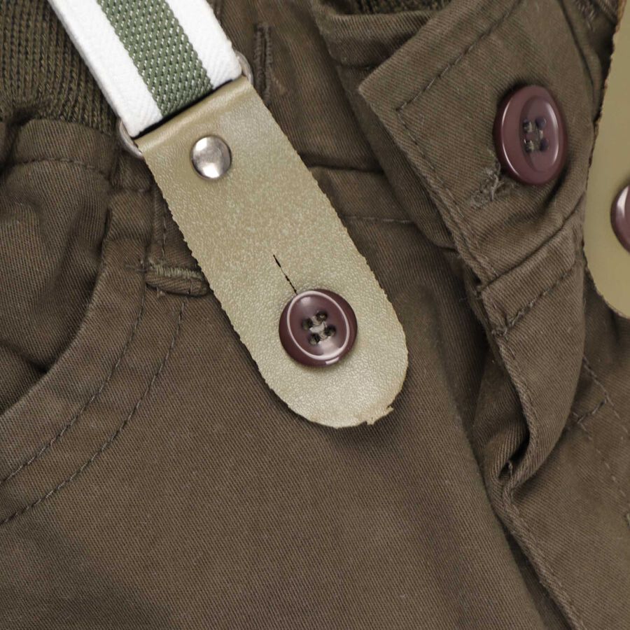 Infants Cotton Solid Trousers, Olive, large image number null