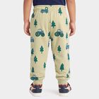 Boys' Beige Cartoon Print Drawstring Jogger Pyjama, Beige, small