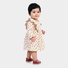Infants' Cream Floral Printed Fit and Flare Frock, ऑफ व्हाइट, small