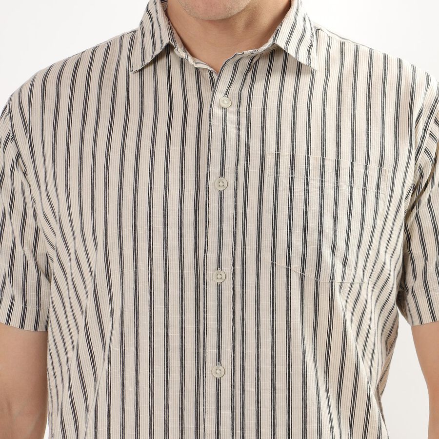 Men's Beige Cotton Regular Collar Casual Shirt, Beige, large image number null
