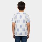 Boys Navy Blue Cotton Round Neck Casual T-Shirt, Mid Blue, small