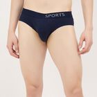 Men's Navy Regular Fit Elasticated Briefs, Navy Blue, small