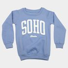 Boys' Blue Crew Neck Graphic Sweatshirt, Mid Blue, small
