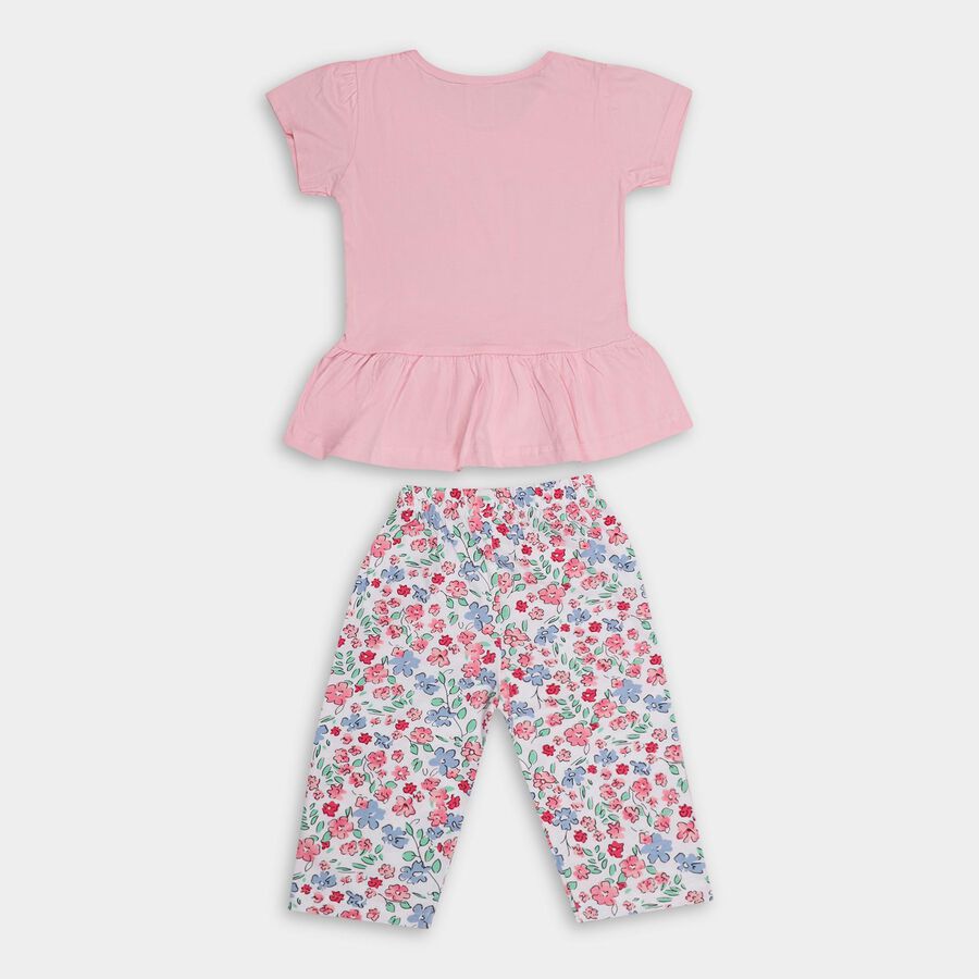 Girls' 100% Cotton Capri Set, Light Pink, large image number null