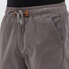 Men's Muted Charcoal Slim Fit Jogger Trousers, Light Grey, small image number null