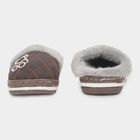 Kids Dark Chocolate Brown Fur Lined Slip-On Winter Slippers, Brown, small image number null
