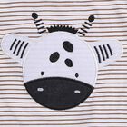 Infants' Beige Cotton Round Neck Embroidered Baba Suit, गहरा पीला, small