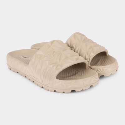Women's Soft Beige Open-Toe Casual Slippers