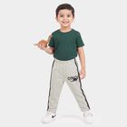 Boys' Ecru Melange Straight Fit Dino Printed Cotton Blend Pyjama, Ecru Melange, small